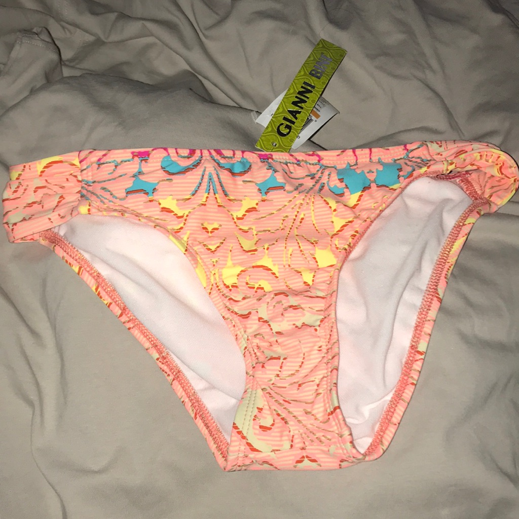 Gianni Bini Ombr Fleur Tan Side Swim Bottoms